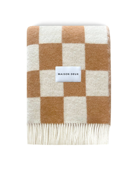 Checkerboard Blanket Terra White - Maison Deux - Lilla Norden