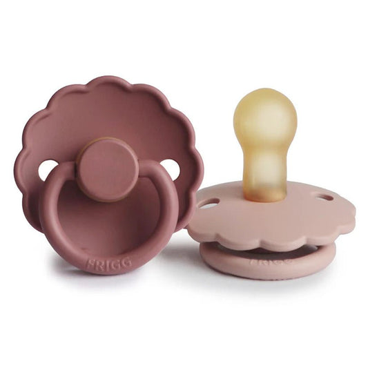 FRIGG Daisy Pacifier 2 Pack Latex Woodchuck & Blush - FRIGG - Lilla Norden