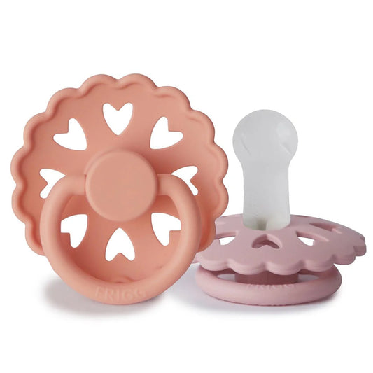 FRIGG Fairytale Pacifier 2 Pack Silicone Pretty in Peach & Primrose - FRIGG - Lilla Norden