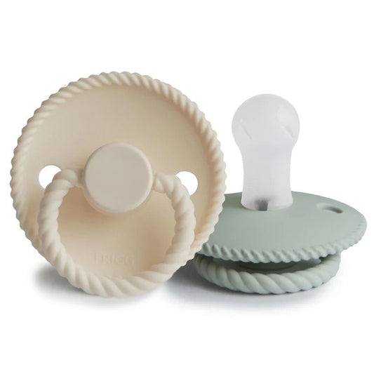 FRIGG Rope Pacifier 2 Pack Silicone Sage & Cream - FRIGG - Lilla Norden