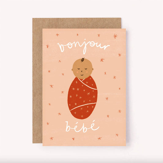Lauren Sissons Studio Bonjour Bebe Pink Card - Lauren Sissons Studio - Lilla Norden