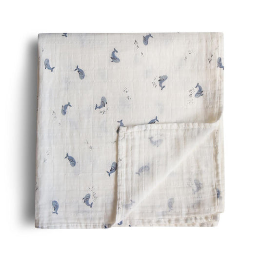 Mushie Swaddle Whales - Mushie - Lilla Norden