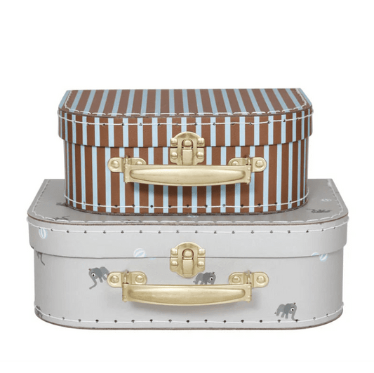 OYOY Mini Suitcase Elephant & Stripe Set - OYOY - Lilla Norden
