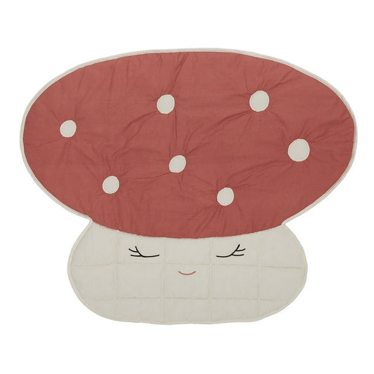 OYOY Mushroom Quilted Blanket Red - OYOY - Lilla Norden